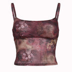 Printed Square-Neck Strappy Cami Top