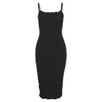 Strappy Open-Back Smocked Dress with Ruffle Details