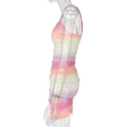 Ombré Square-Neck Strappy Dress with an Open Back