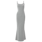Mermaid Strappy Sleeveless Maxi Dress with a Square Neck