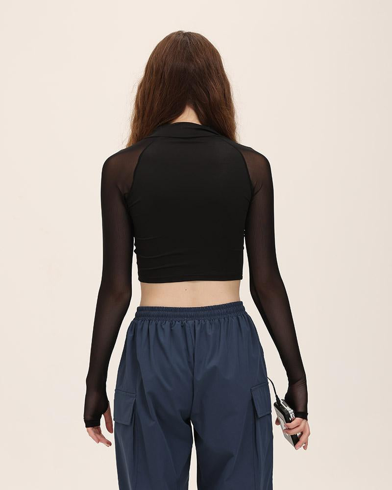 Cropped Mesh Crop Top