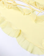 Halterneck Ruffled Short-Sleeve Dress