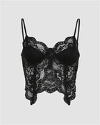 Lace Strappy Cami Top with a Split Detail
