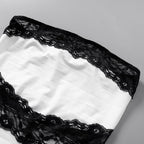 Lace Strapless Paneled Top with an Open Back