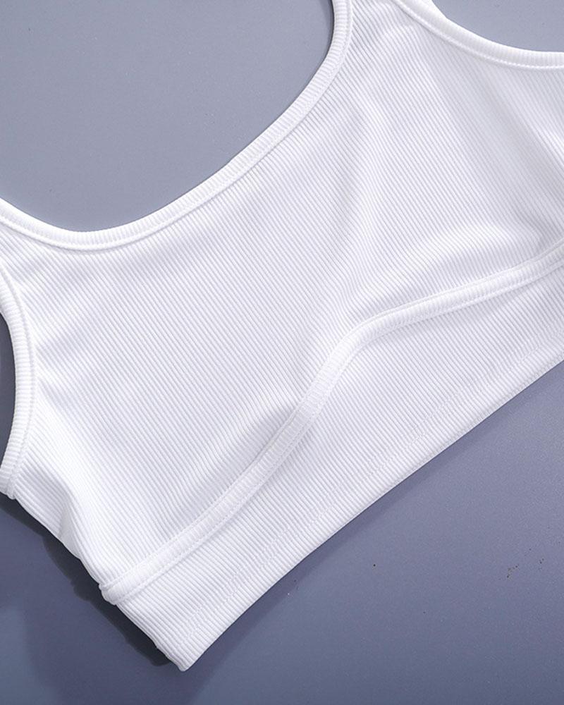 Ribbed Cropped Sleeveless Top