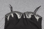 Sweetheart-Neck Strappy Fringed Dress