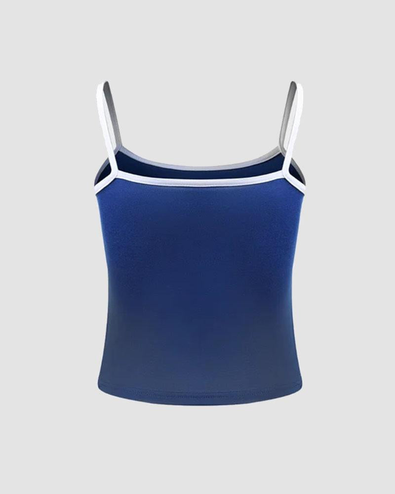 Printed Strappy Cropped Cami Top