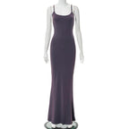 Mermaid Strappy Sleeveless Maxi Dress with a Square Neck