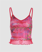 Strappy Mesh Cami Top