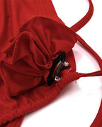 Wing-Detail Cropped Top with a Halter Neck