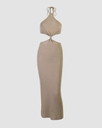 Cutout Dress with a Halter Neck