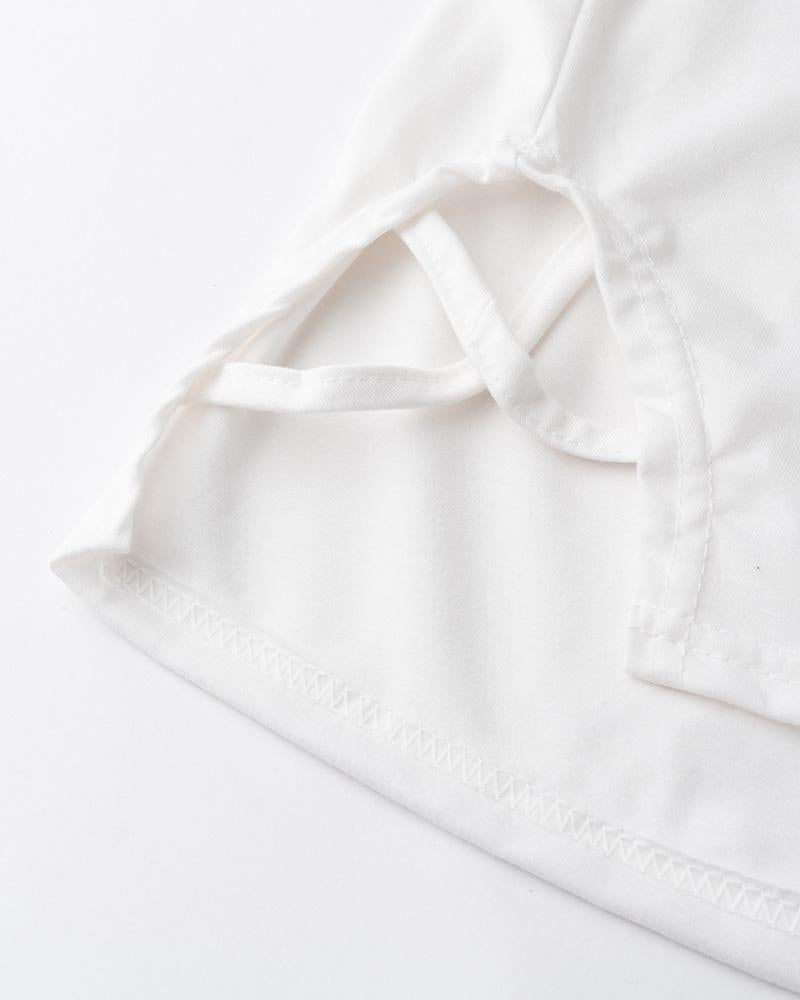 Printed Strappy Cropped T-Shirt