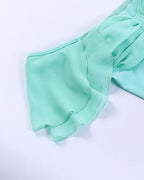 Off-Shoulder Mesh Top with Ruffle Details