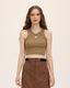 Ribbed Cropped Sleeveless Tank Top