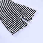 Striped Strappy Contrast-Detail Romper with an Open Back