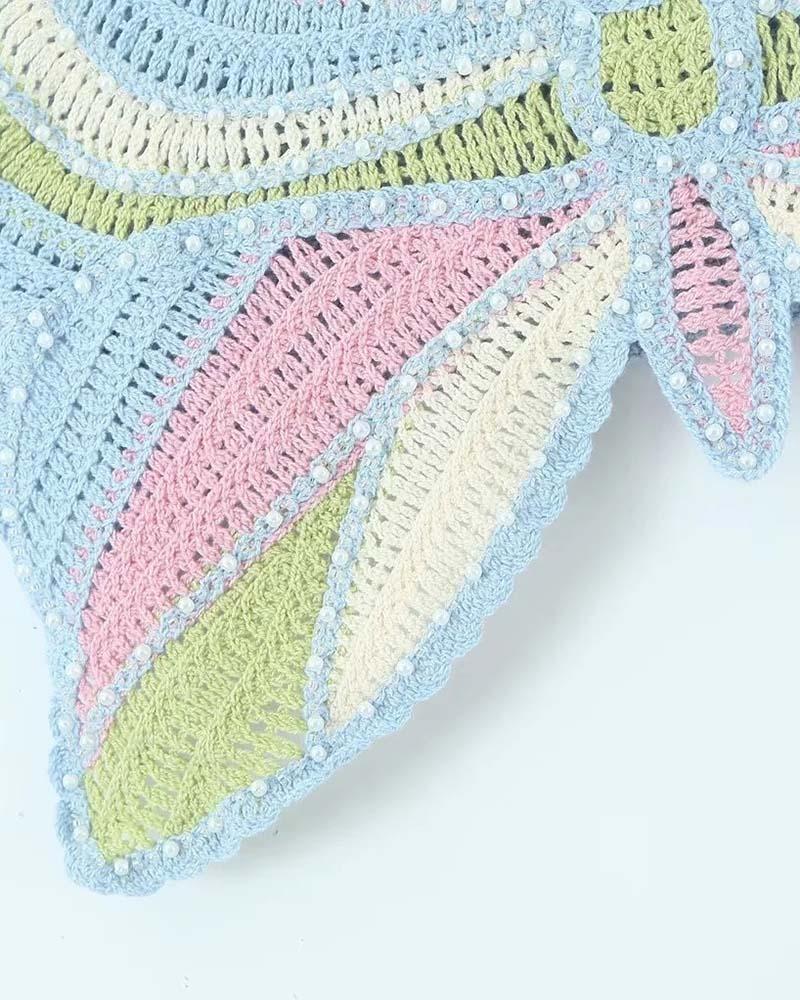 Crochet Strappy Cami Top with Butterfly Details