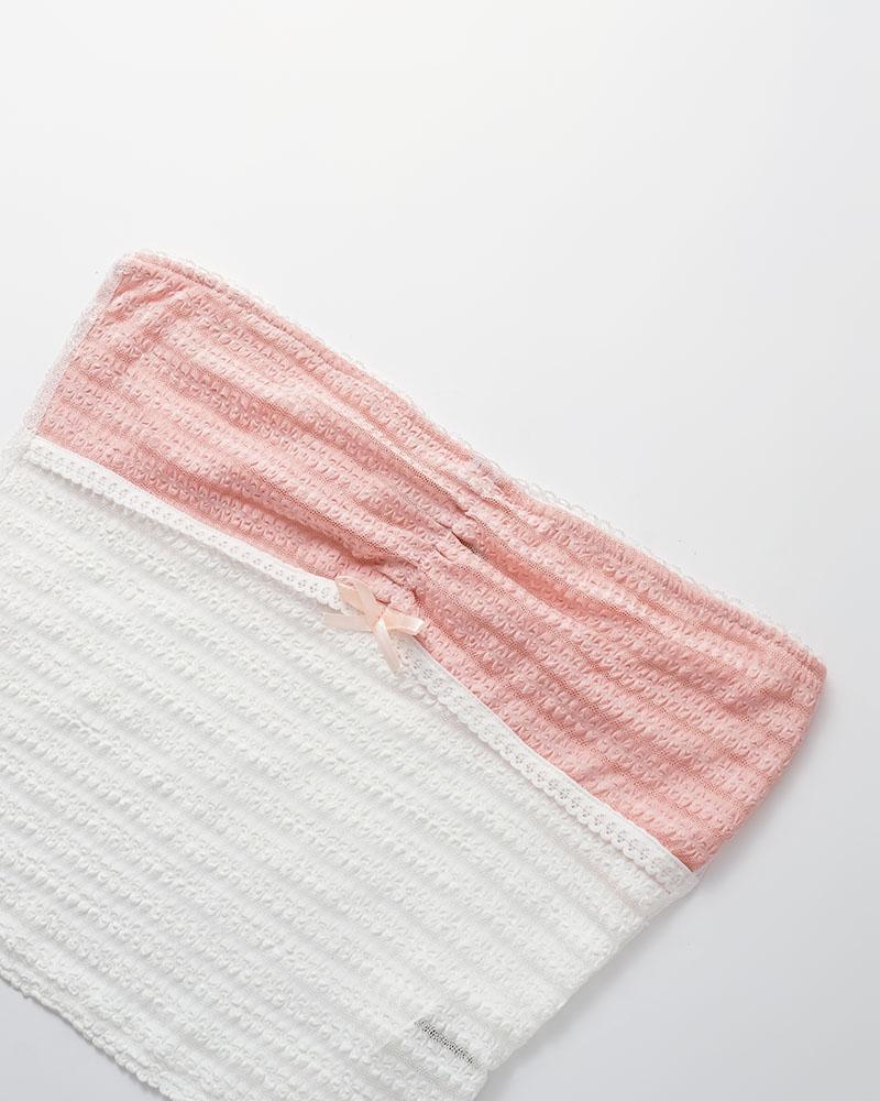 Lace Strapless Top with Ruffle Details