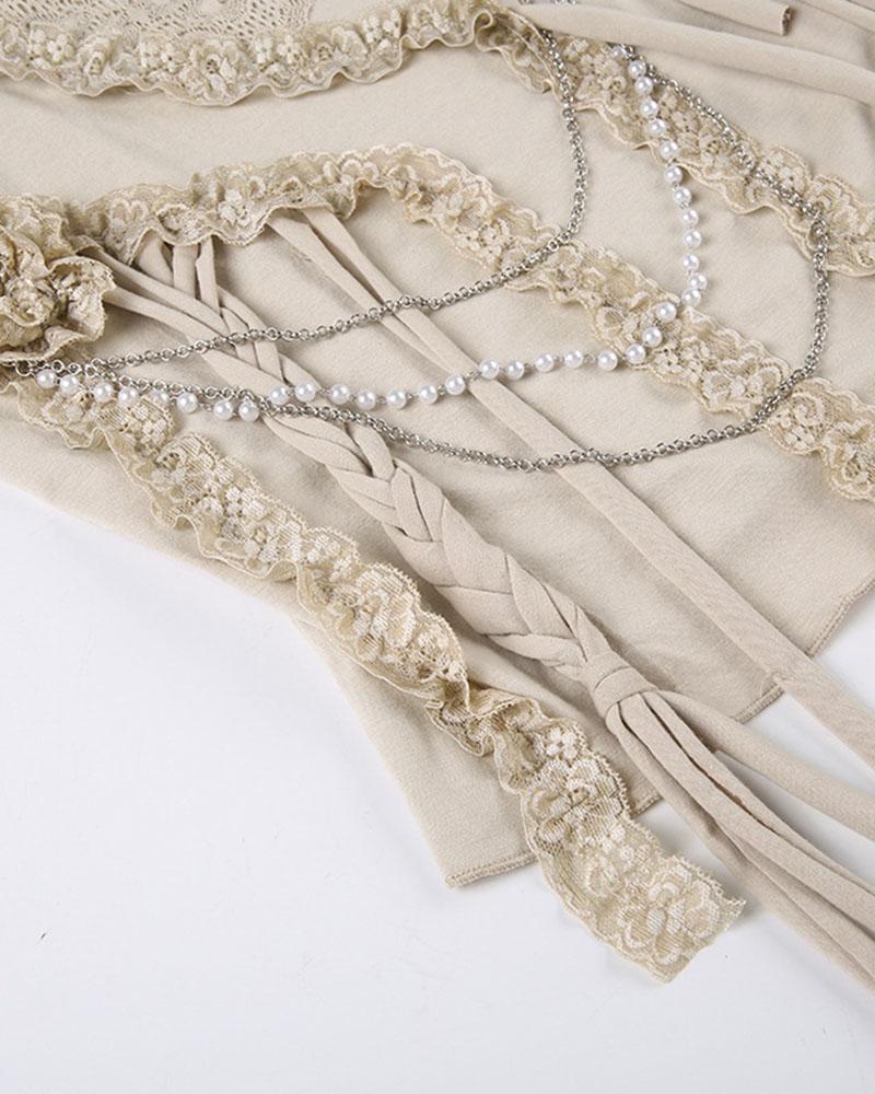 Strappy Sleeveless Top with Ruffle Details