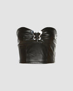 Strapless Cropped Top with Butterfly Details