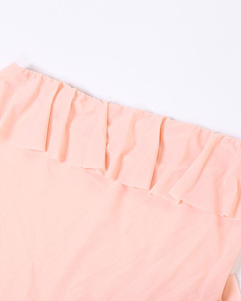 Ruffled Maxi Skirt with a Split Detail