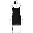 V-Neck Strappy Open-Back Mini Dress