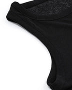 Slit-Detail Mesh Button-Detail Top