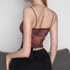 Printed Square-Neck Strappy Cami Top