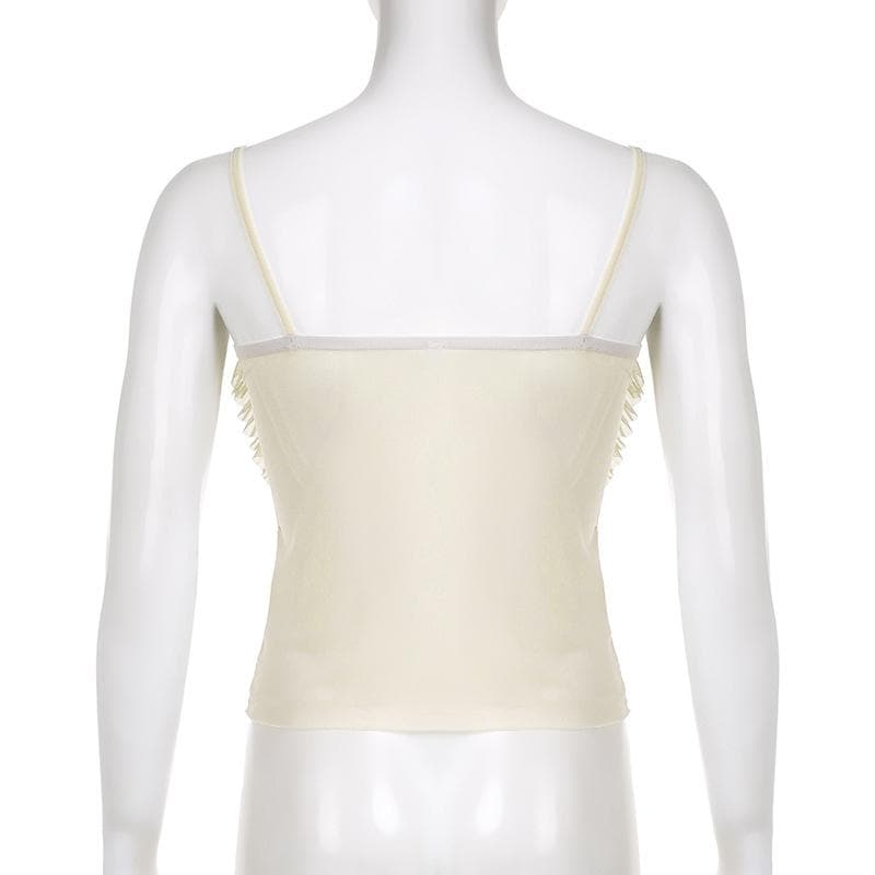 Strappy Open-Back Ruffled Cami Top