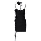 V-Neck Strappy Open-Back Mini Dress