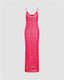 Crochet Strappy Mesh Maxi Dress