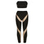 Strapless Contrast-Detail Sleeveless Co-Ord Set with an Open Back