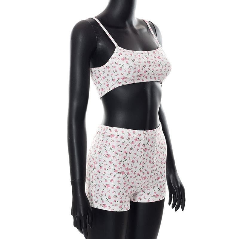 Floral Strappy Cropped Co-Ord Set
