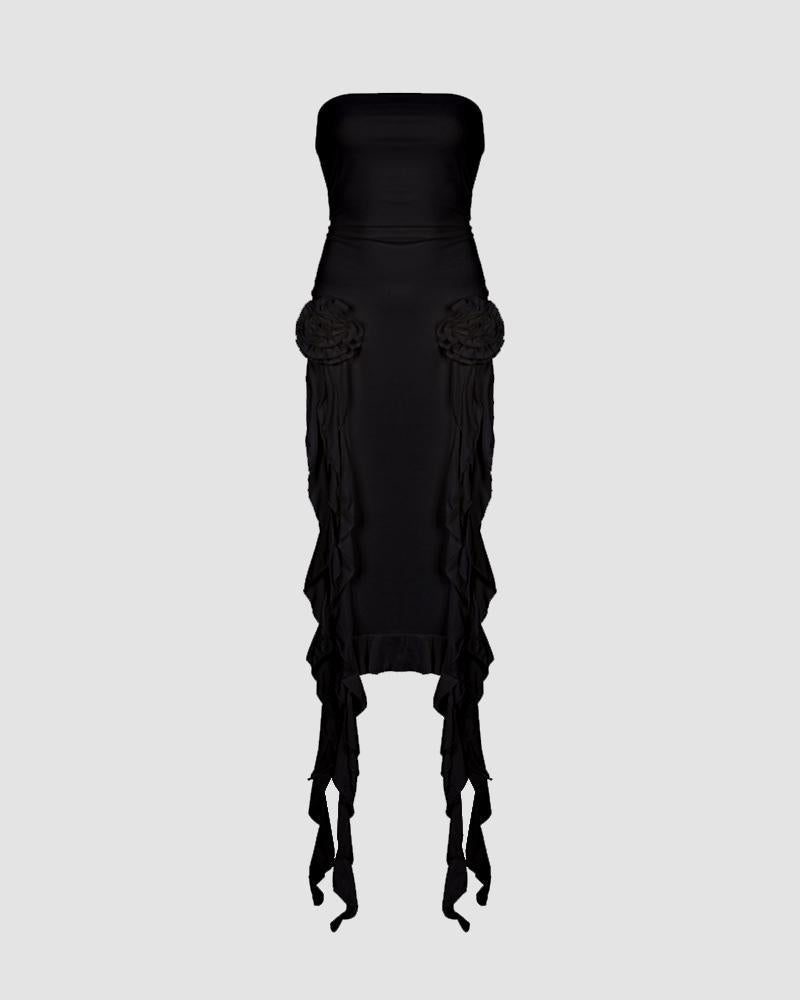 Strapless Asymmetric Dress