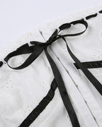 Strapless Cropped Top with Ribbon Details