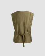 Button-Detail Sleeveless Vest