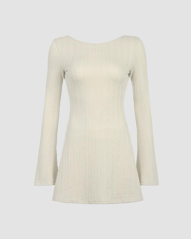 Knit Ribbed Long-Sleeve Dress Main image