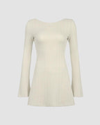 Knit Ribbed Long-Sleeve Dress