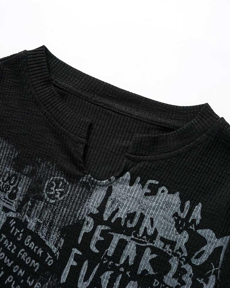 Cropped Distressed Crop Top