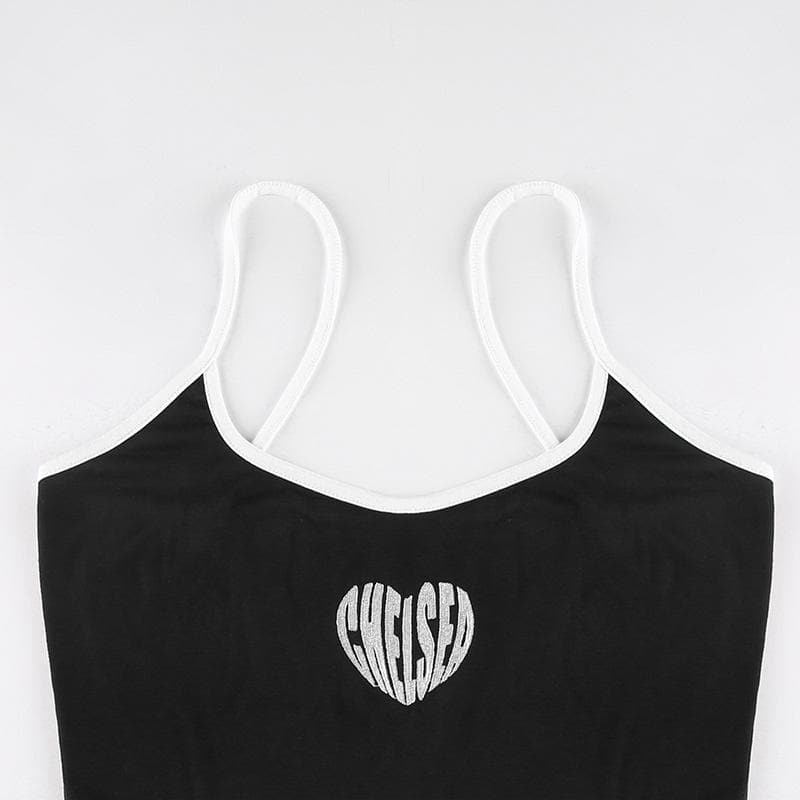 Cropped Strappy Printed Cami Top