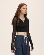 Cropped Mesh Crop Top