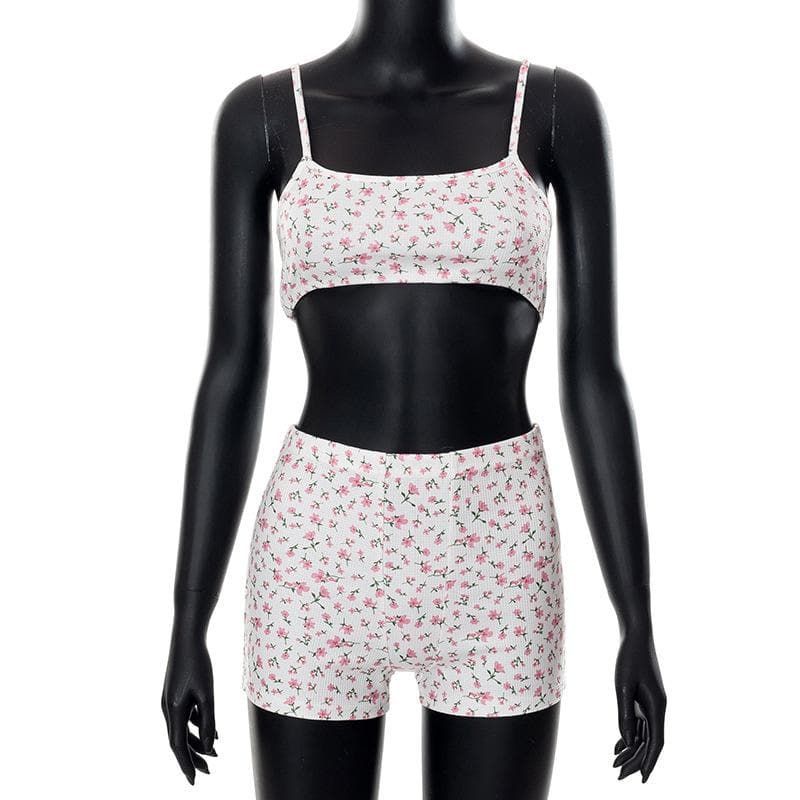 Floral Strappy Cropped Co-Ord Set