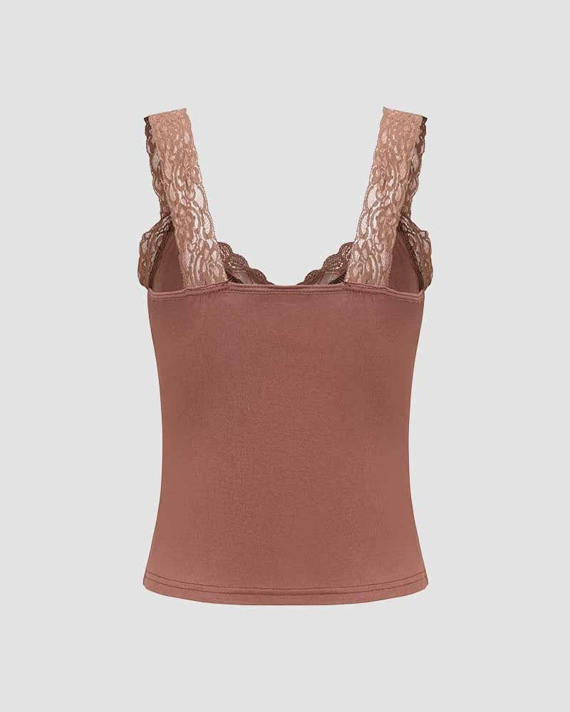 Strappy Cami Top with Lace Details
