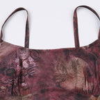 Printed Square-Neck Strappy Cami Top