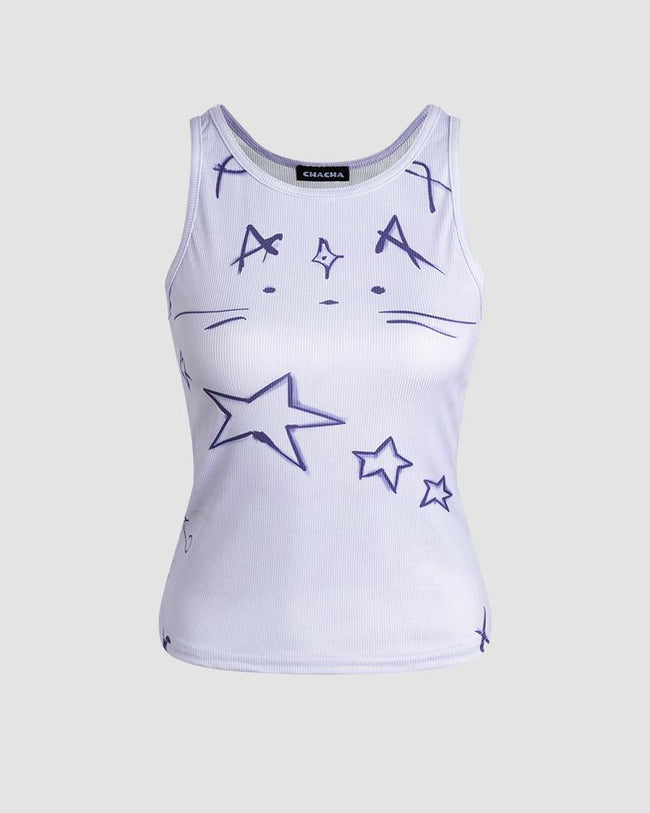 Distressed Sleeveless Tank Top Main image