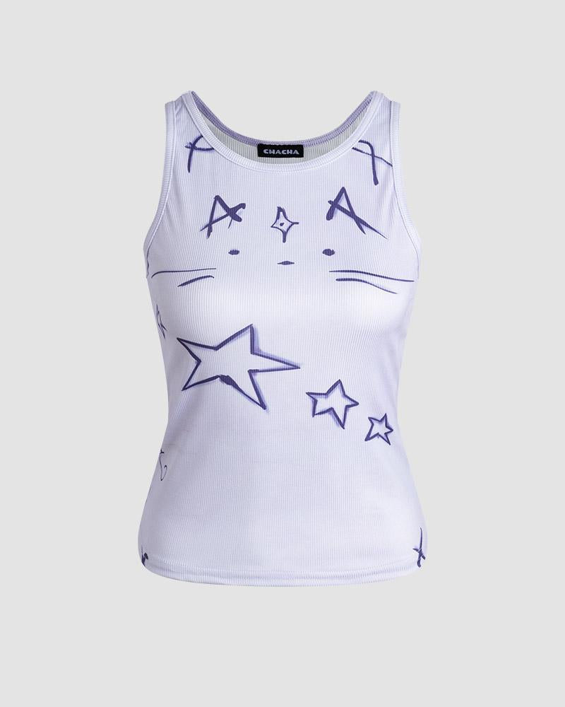 Distressed Sleeveless Tank Top