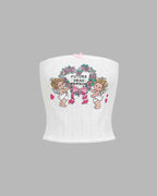 Strapless Graphic Top