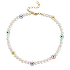 Pearl-Detail Chain-Detail Necklace