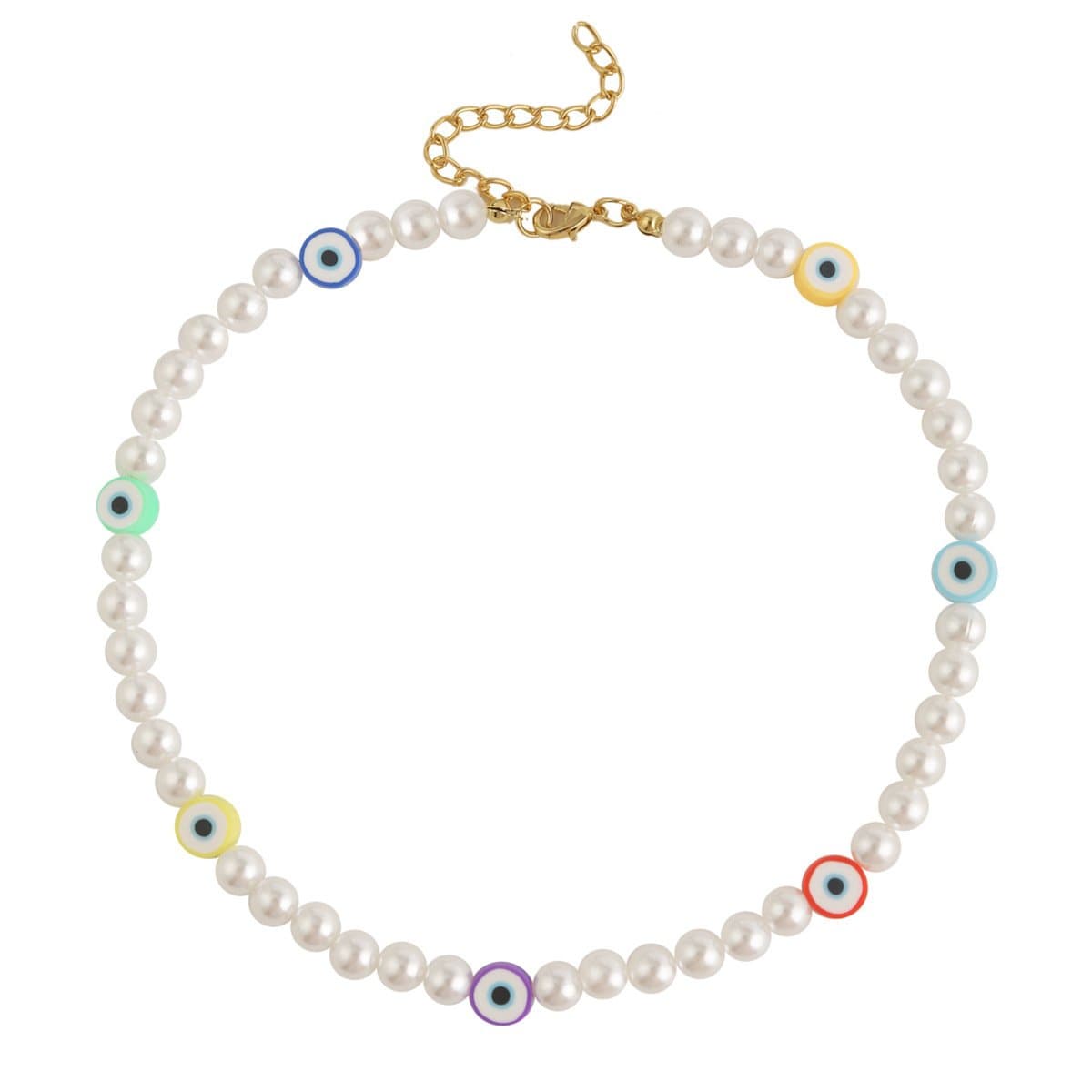 Pearl-Detail Chain-Detail Necklace