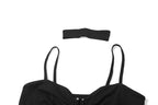 Cowl-Neck Strappy Long-Sleeve Two-Piece Set with Ruched Details