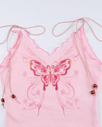 Strappy Cropped Top with Butterfly Details